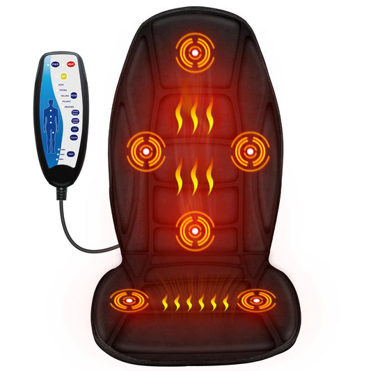 CuPiLo Heat & Vibrate Full Back Massage Chair Pad