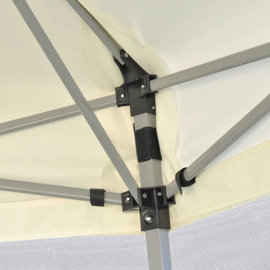 Hexagonal Pop-Up Marquee with 6 Sidewalls Cream White 11.8'x10.2'