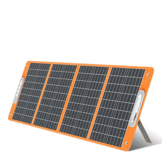 100W 18V Portable Solar Panel, Flashfish Foldable Solar Charger with 5V USB 18V DC Output Type-C Output Compatible with Portable Generator, Smartphones, Tablets and More