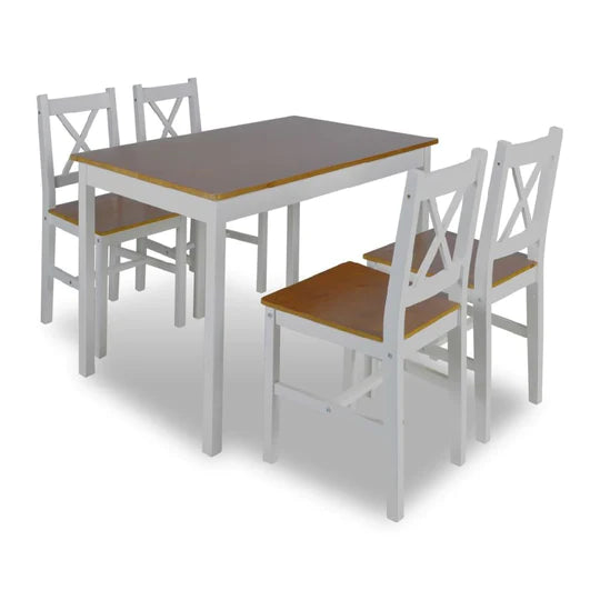wood white table strong set real plain pine kitchen great good glossy furniture four dinning clean chairs budget affordable 4