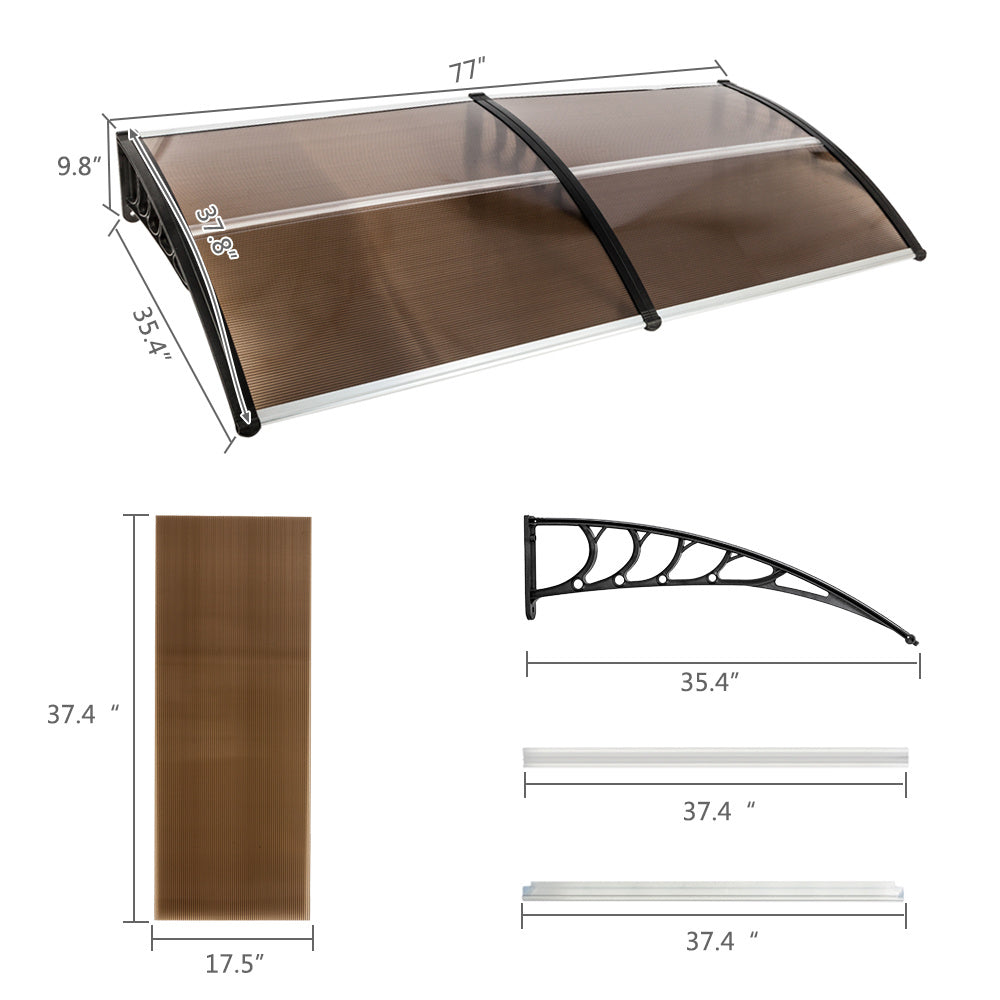 Household Application Door & Window Awnings Brown Board & Black Holder - Home Brains And Brawn