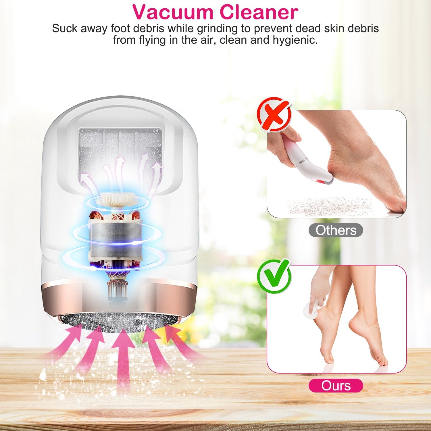 17Pcs Electric Foot Callus Remover with Vacuum Foot Grinder Rechargeable Foot File Dead Skin Pedicure Machine - Home Brains And Brawn