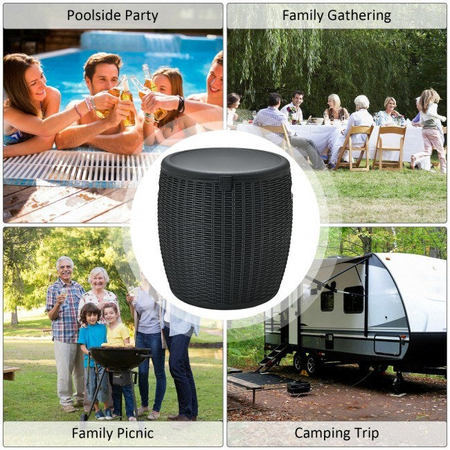 Patio Rattan Cool Bar Cocktail Table Side Table XH - Home Brains And Brawn