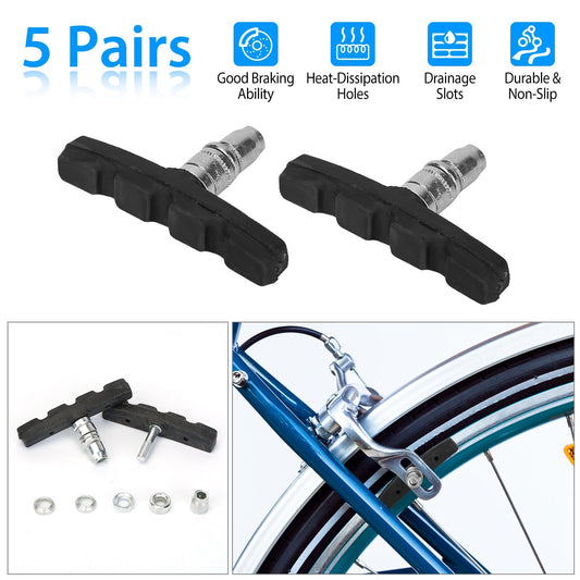 Bike Brake Pads Road Mountain Bicycle V-Brake Blocks Set 70mm Non-Slip V Bicycle Stop Caliper - Home Brains And Brawn