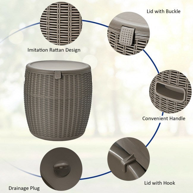 Patio Rattan Cool Bar Cocktail Table Side Table XH - Home Brains And Brawn