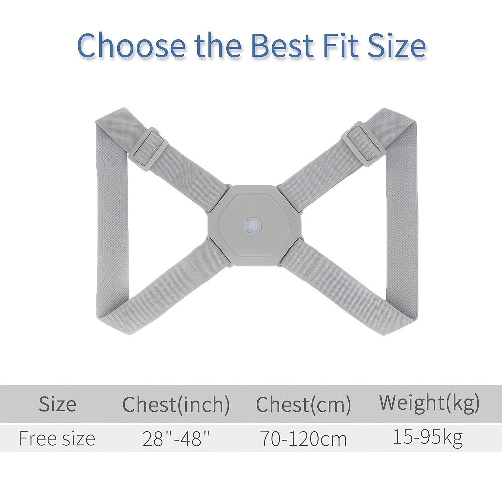 1pc Posture Corrector Hunchback Corrector With Sensor Vibration Reminder For Men And Women - Home Brains And Brawn