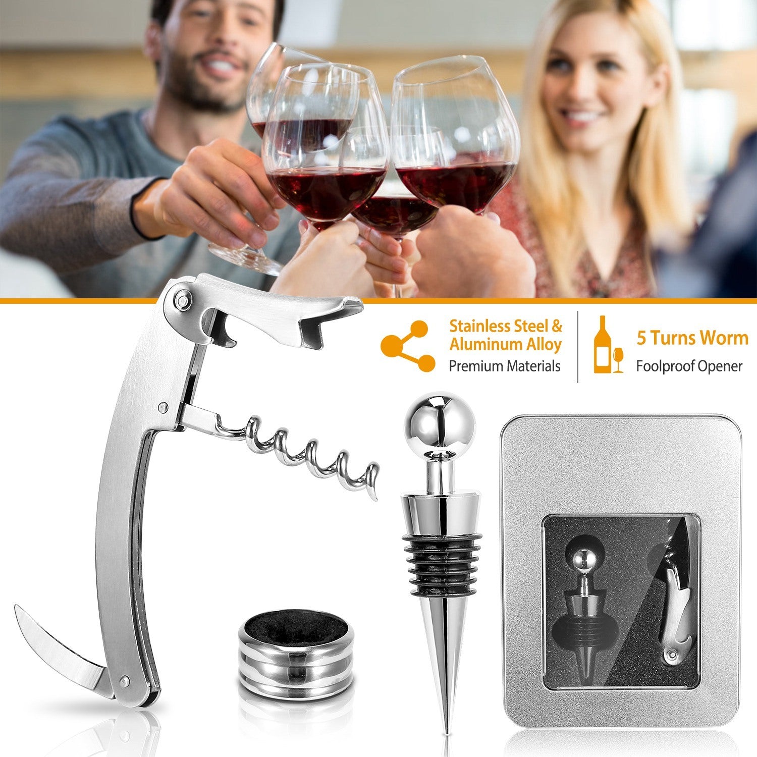 3Pcs Corkscrew Bottle Opener Set - Home Brains And Brawn