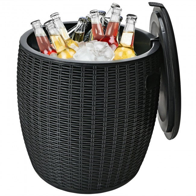Patio Rattan Cool Bar Cocktail Table Side Table XH - Home Brains And Brawn