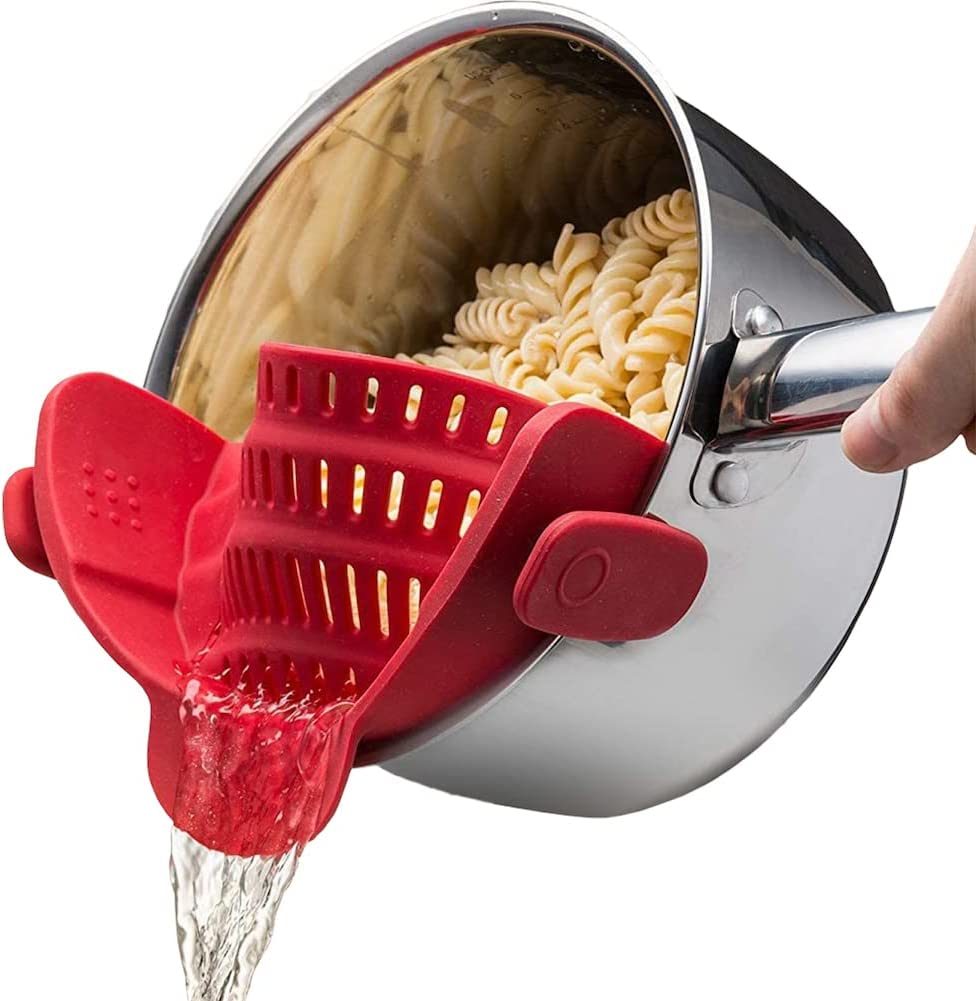 Kitchen Snap N Strain Pot Strainer and Pasta Strainer - Home Brains And Brawn