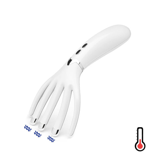 Electric Head Scalp Massager with Heat, for Stress Relax Hair Growth Headaches, Simulation of Human Finger Vibration Massage - Home Brains And Brawn