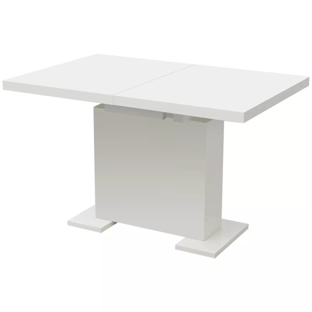 Extendable Dining Table High Gloss White - Home Brains And Brawn