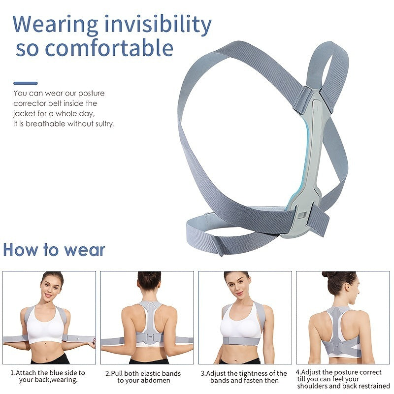 Posture Corrector; Adjustable Back Posture Correction Strap - Home Brains And Brawn
