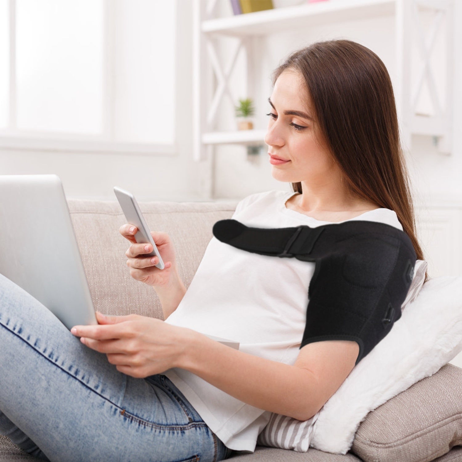 Heated Shoulder Brace Electric Heating Pad - Home Brains And Brawn