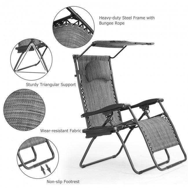 Folding Recliner Lounge Chair - HomeBrainsandBrawn