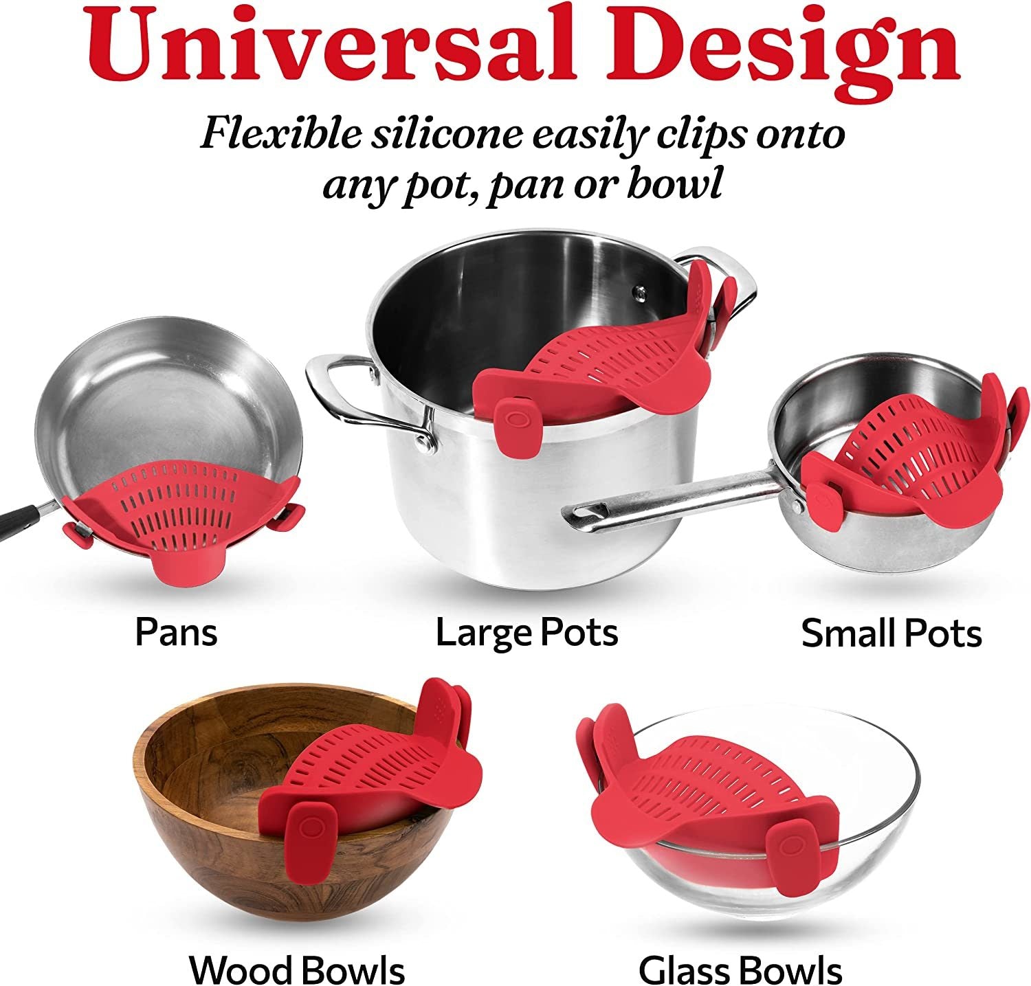 Kitchen Snap N Strain Pot Strainer and Pasta Strainer - Home Brains And Brawn