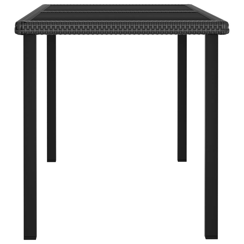 5 Piece Patio Dining Set Poly Rattan Black - Home Brains And Brawn