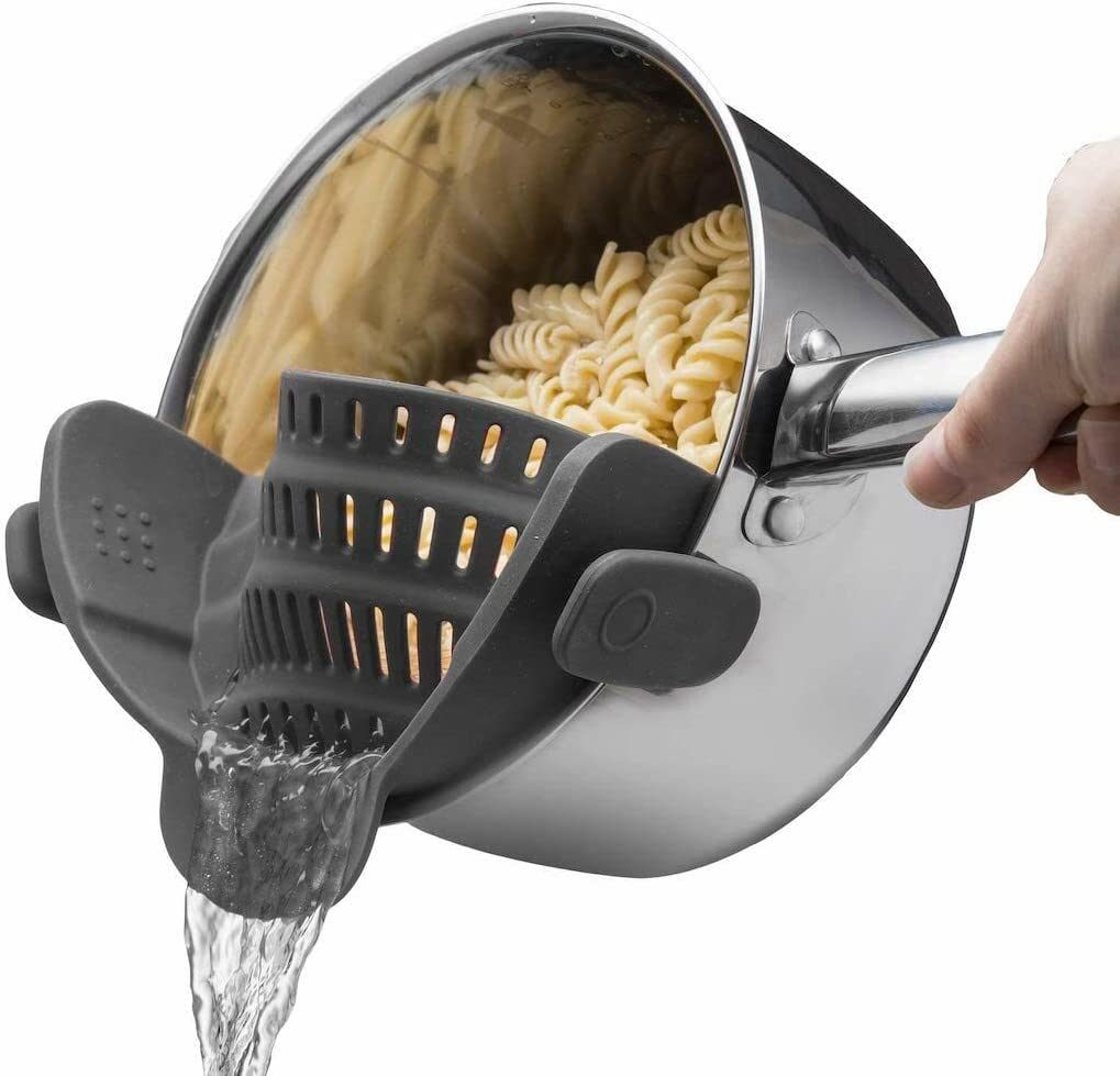 Kitchen Snap N Strain Pot Strainer and Pasta Strainer - Home Brains And Brawn