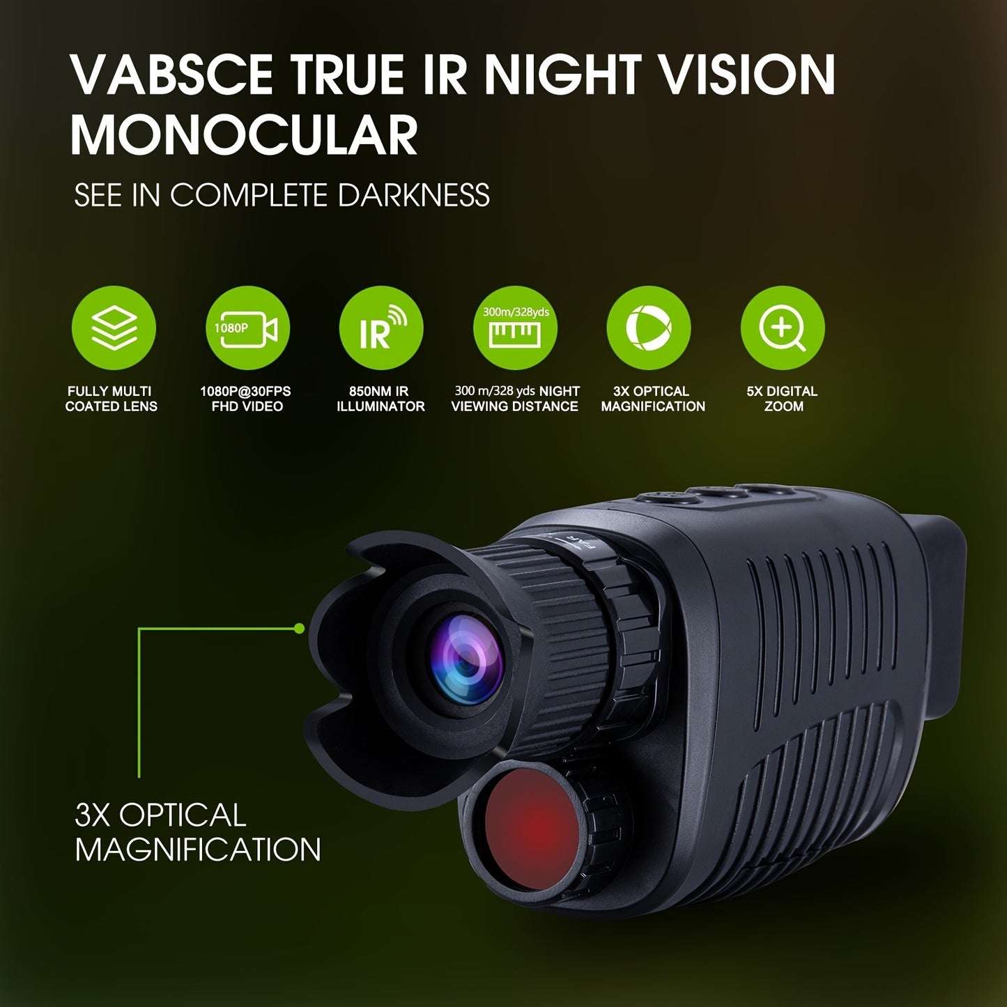 Vabsce True Infrared Night Vision Monocular - Home Brains And Brawn