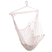 Indoor Outdoor Garden Cotton Hanging Rope Air/Sky Chair Swing Beige Hammocks - Home Brains And Brawn