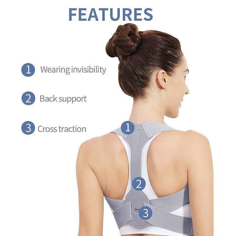 Posture Corrector; Adjustable Back Posture Correction Strap - Home Brains And Brawn