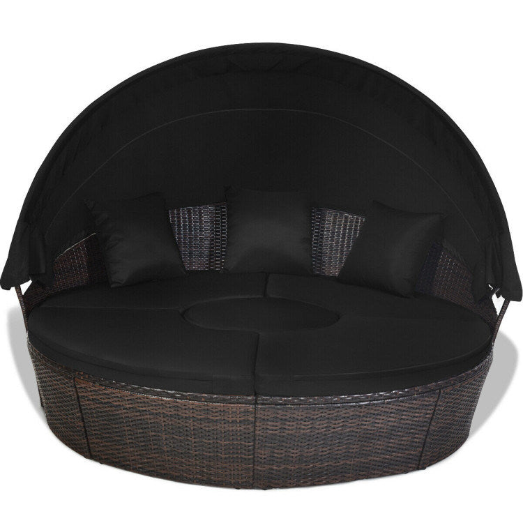 Outdoor Daybed with Retractable Canopy - HomeBrainsandBrawn