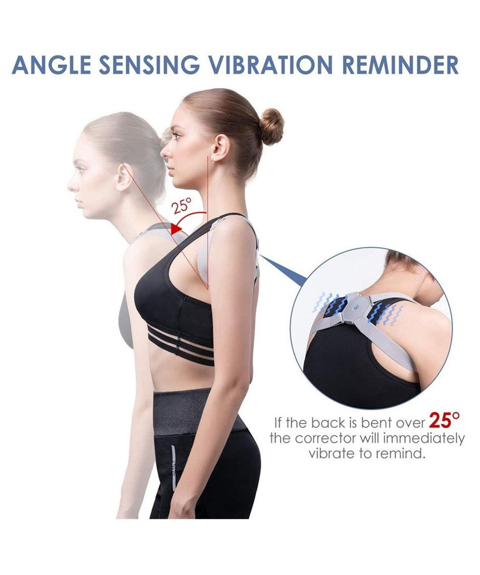 1pc Posture Corrector Hunchback Corrector With Sensor Vibration Reminder For Men And Women - Home Brains And Brawn