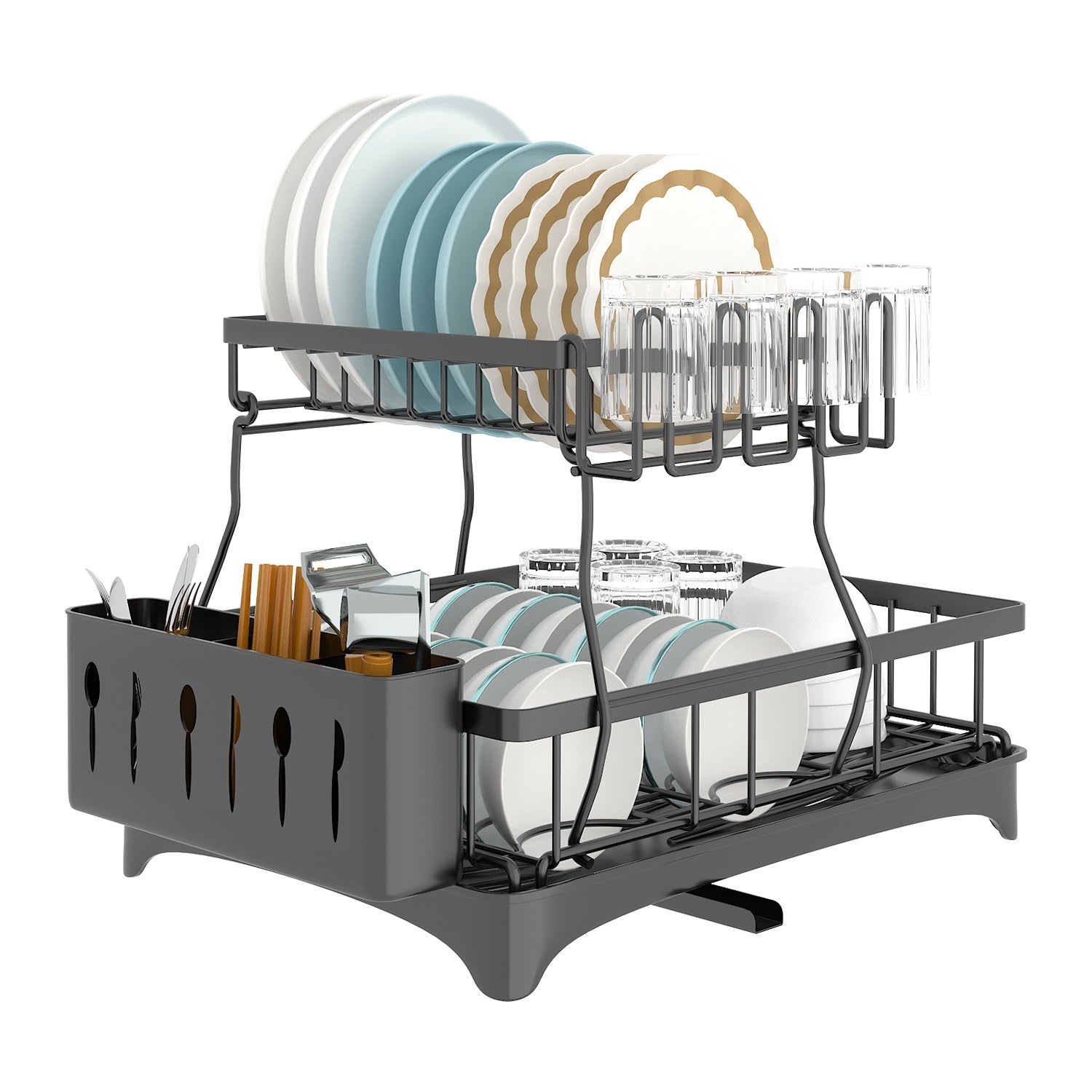 Dish Drying Rack for Kitchen Counter - HomeBrainsandBrawn