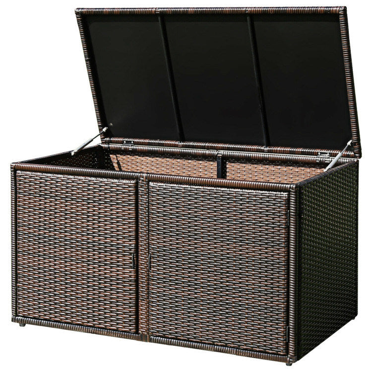 88 Gallon Garden Patio Rattan Storage Container Box - Home Brains And Brawn