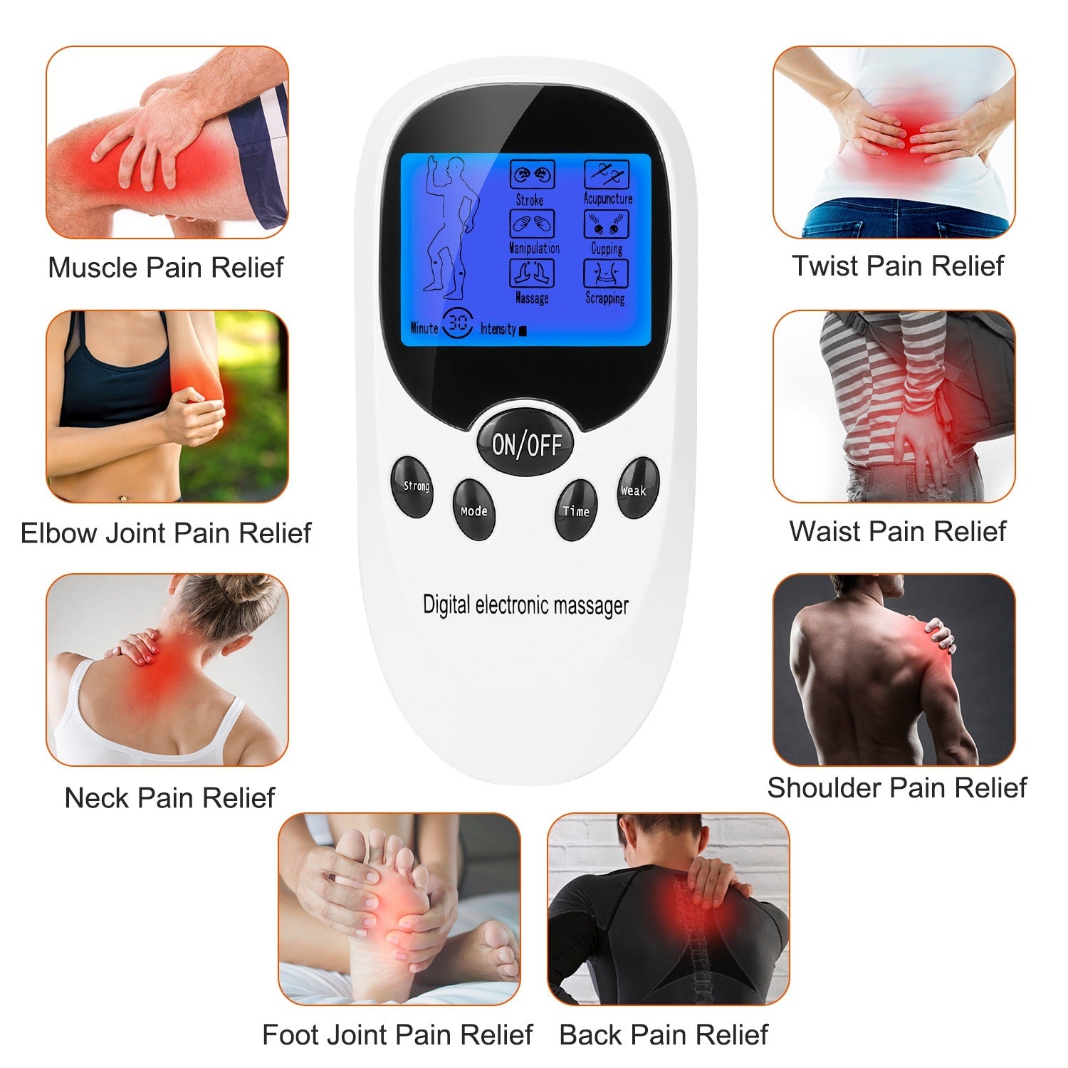 Electric Muscle Stimulator Dual Channels Pulse Massager - Home Brains And Brawn