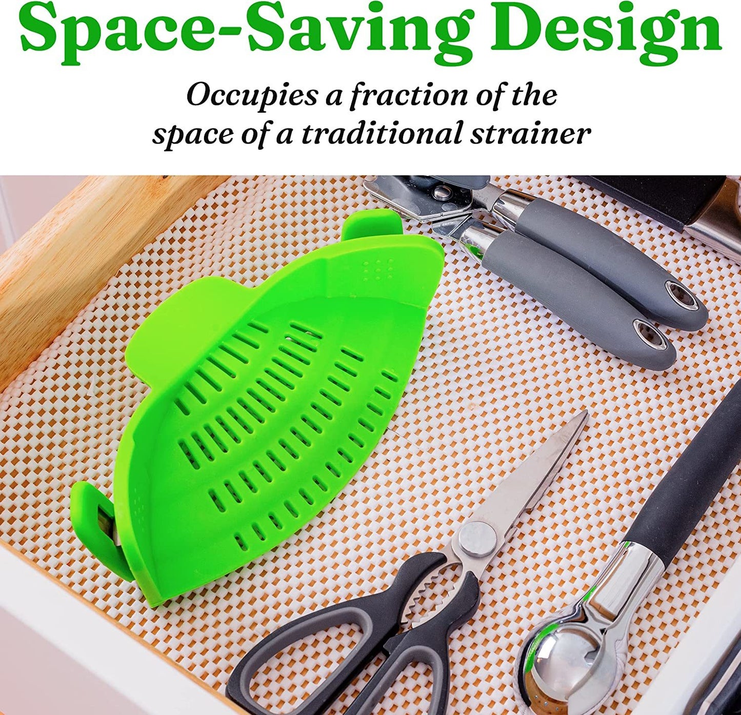 Kitchen Snap N Strain Pot Strainer and Pasta Strainer - Home Brains And Brawn