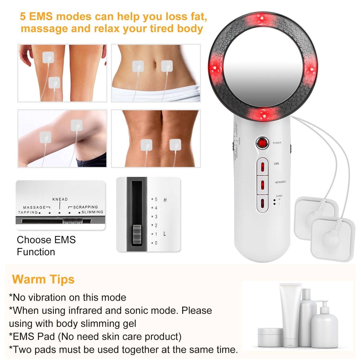 Ultrasonic Body Shaping Machine 3 in 1 Multifunctional EMS Infrared Massager Fat Remover For Belly Waist Leg Arm Skincare - Home Brains And Brawn