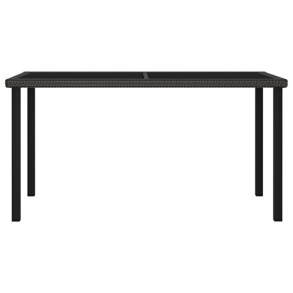 5 Piece Patio Dining Set Poly Rattan Black - Home Brains And Brawn