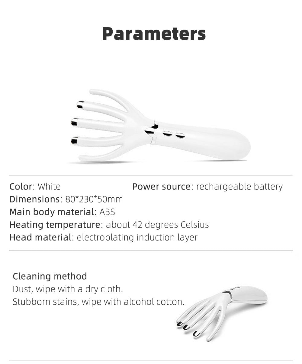 Electric Head Scalp Massager with Heat, for Stress Relax Hair Growth Headaches, Simulation of Human Finger Vibration Massage - Home Brains And Brawn