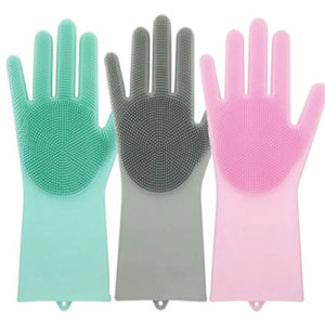 1 Pair Dishwashing Cleaning Gloves Magic Silicone Rubber Dish Washing Glove - Home Brains And Brawn