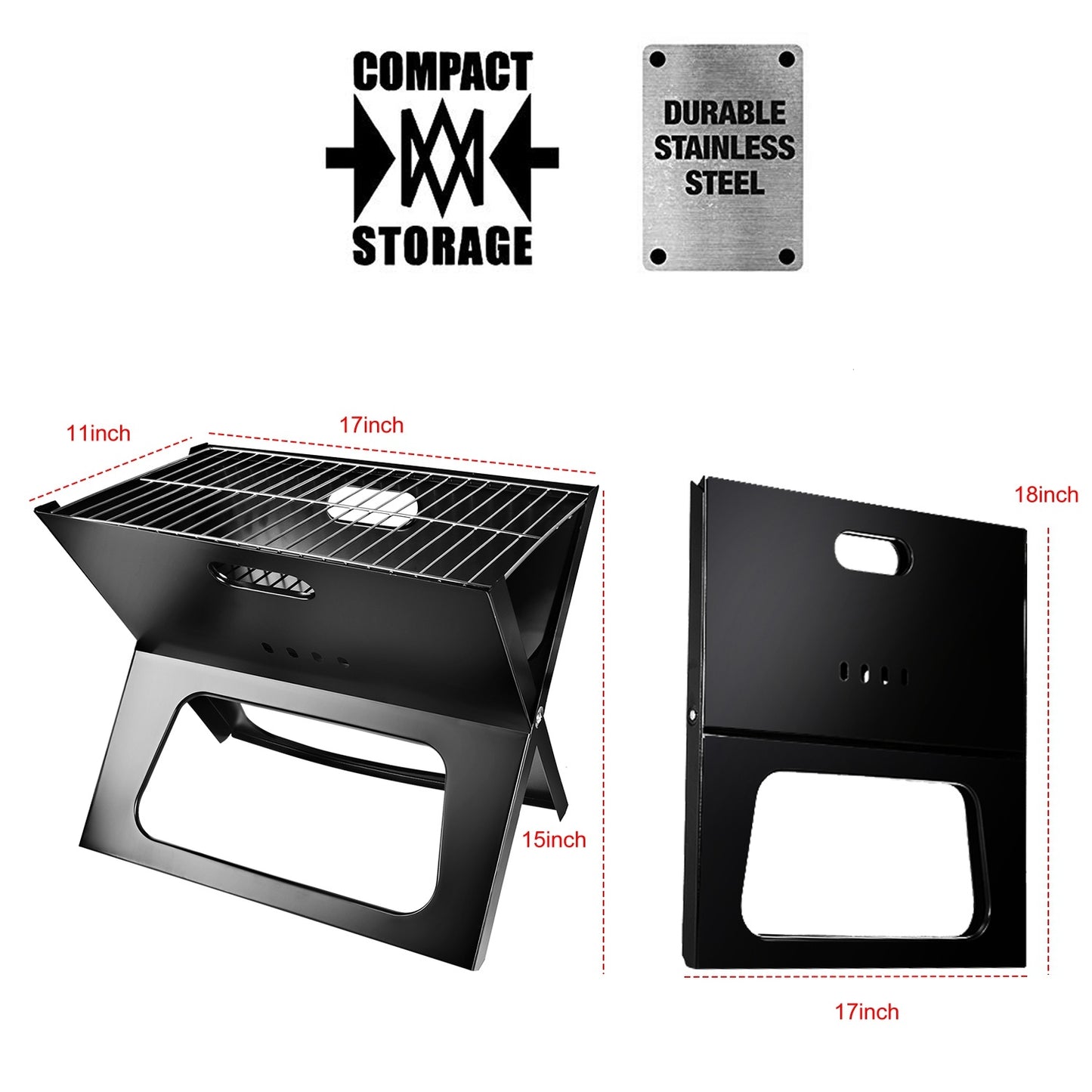 Portable BBQ Barbecue Grill Foldable Charcoal Grill - Home Brains And Brawn