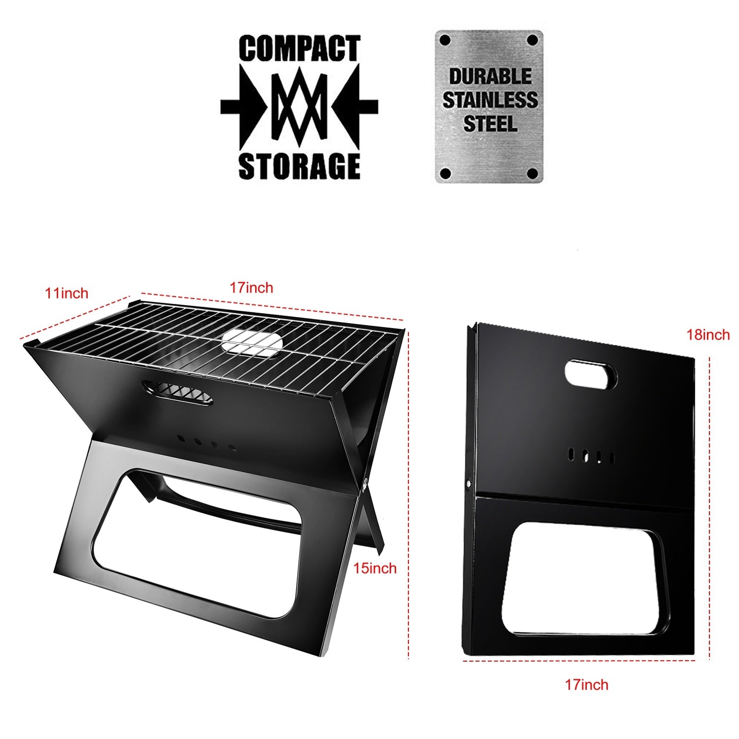 Portable BBQ Barbecue Grill Foldable Charcoal Grill - Home Brains And Brawn