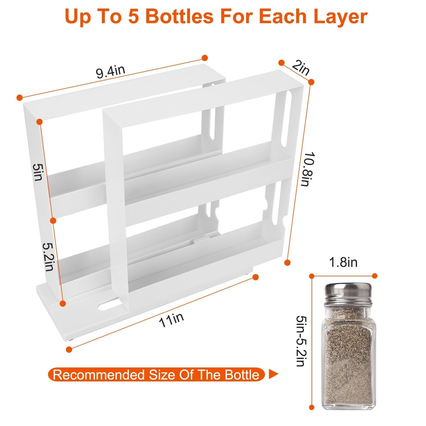 Swivel Cabinet Organizer Revolving Kitchen Rack Spice Organizer for Cabinet Condiment Holder Shelf - HomeBrainsandBrawn