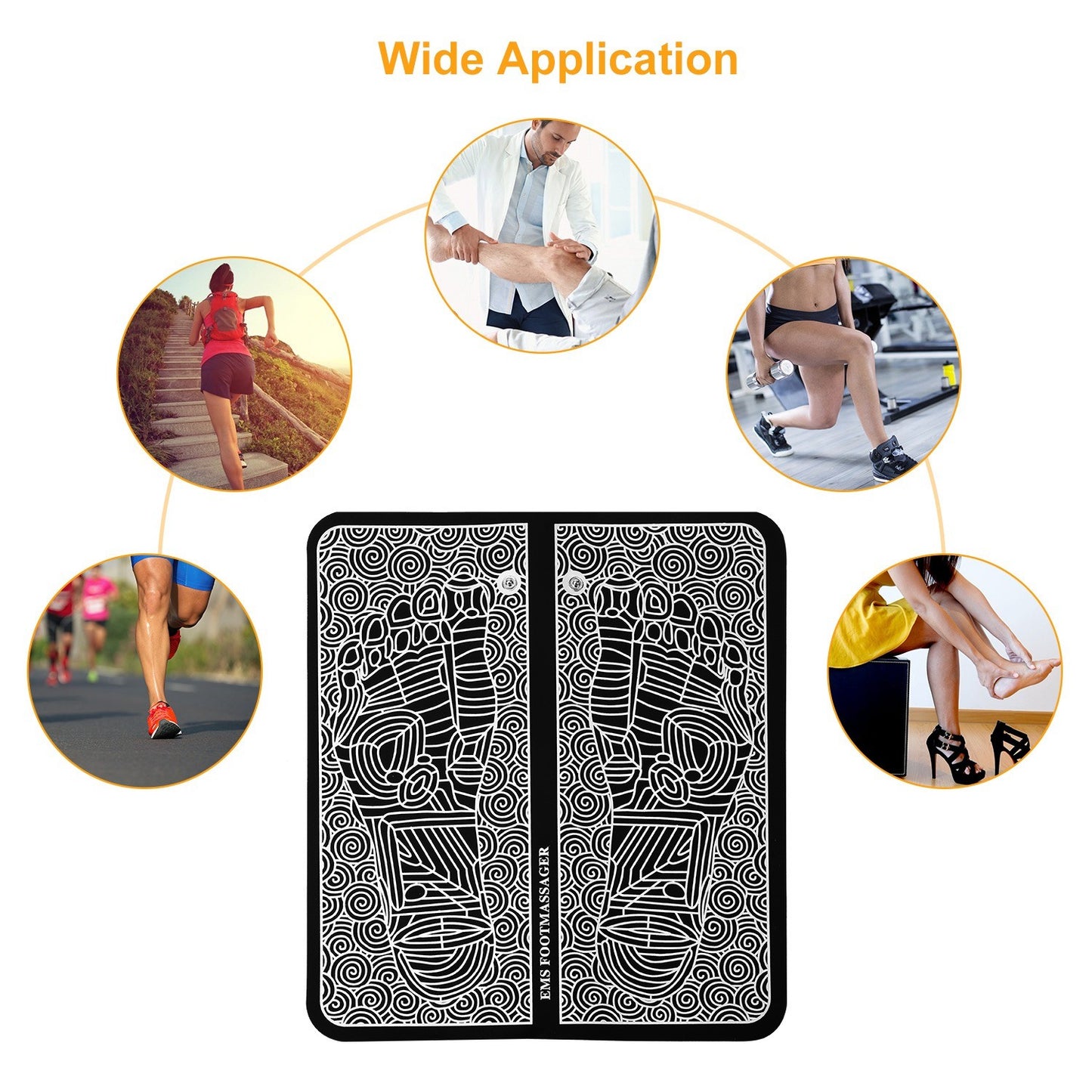 EMS Foot Massage Pad Electric Stimulator Massager Unit Rechargeable Leg Reshaping Muscle Pain Relax - Home Brains And Brawn