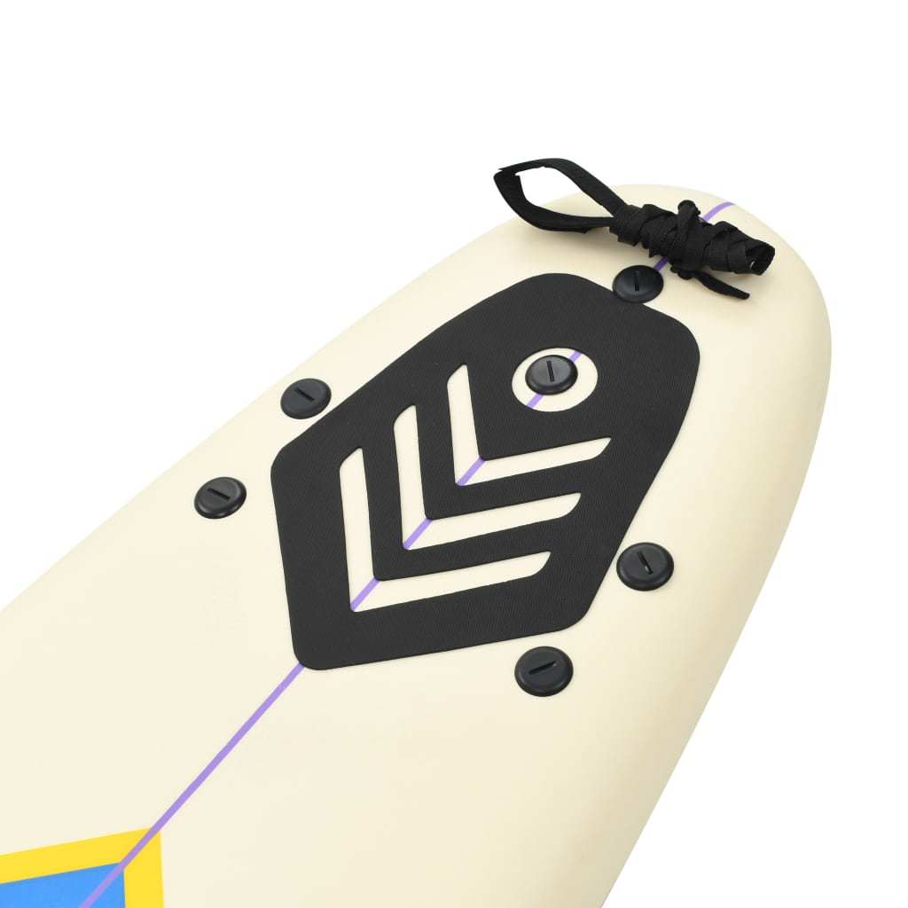 Surfboard 66.9" Blue and Cream - Home Brains And Brawn