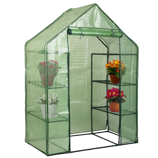 Shelves Walk-in Plant Greenhouse - HomeBrainsandBrawn