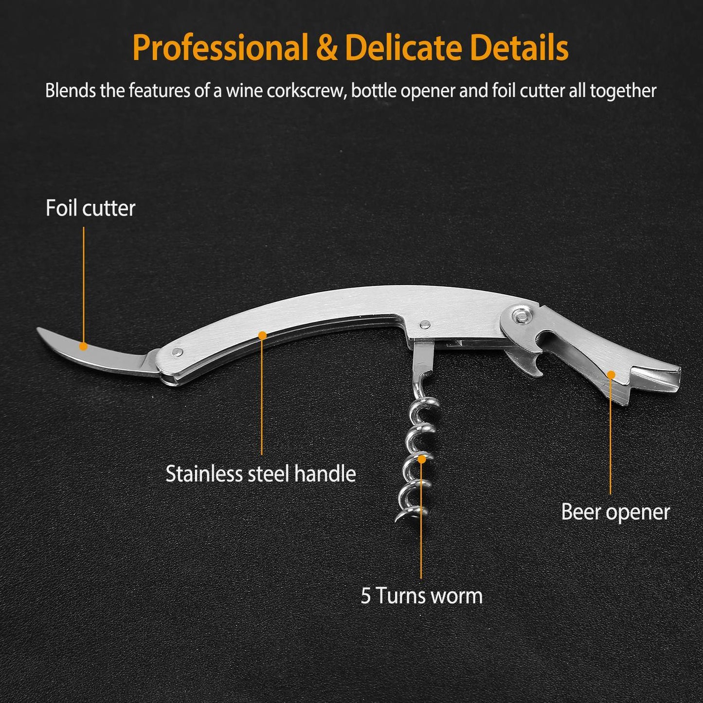 3Pcs Corkscrew Bottle Opener Set - Home Brains And Brawn