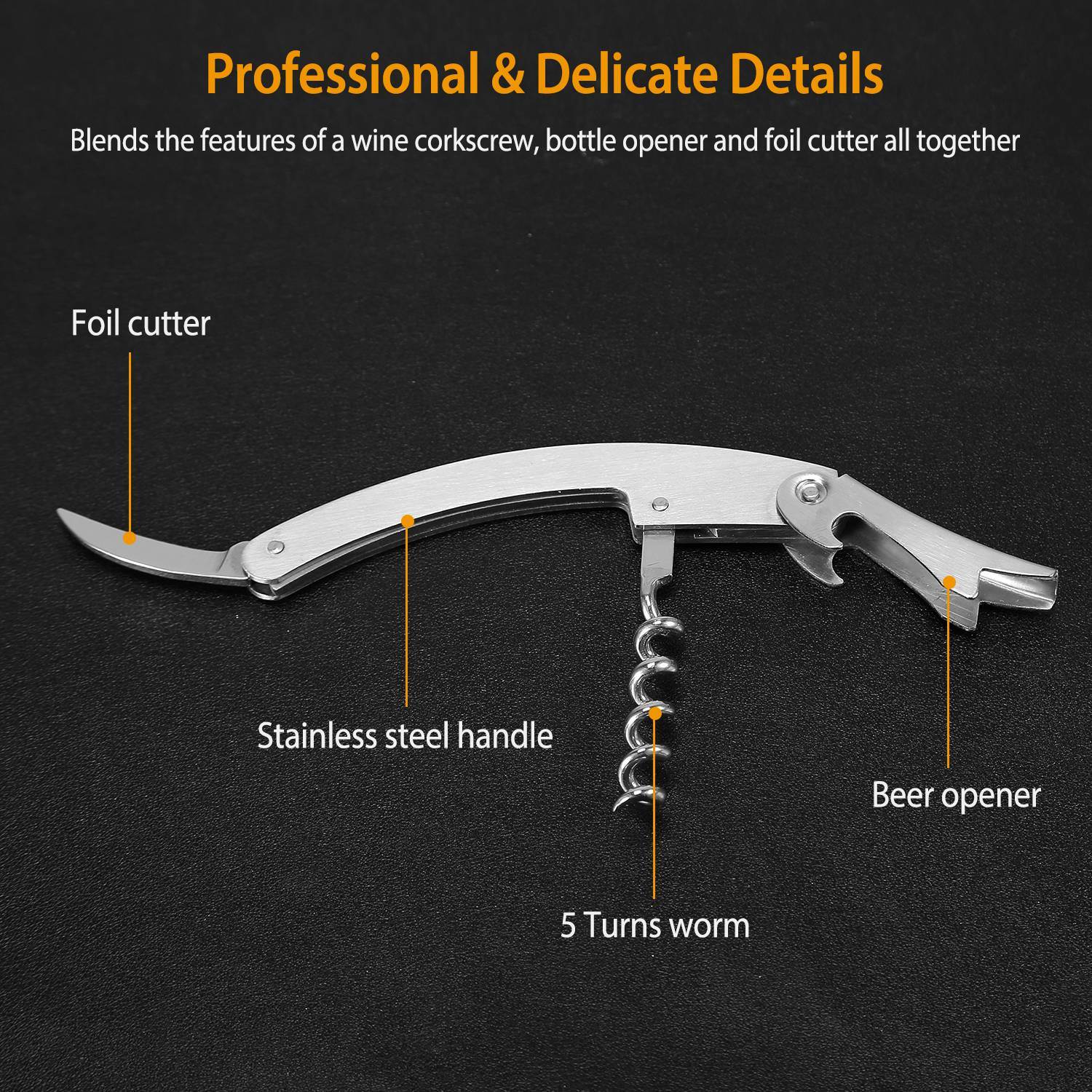 3Pcs Corkscrew Bottle Opener Set - Home Brains And Brawn