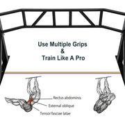 Pull Up Bar Wall Mounted Multi-Grip w/Hangers for Punching Strength Training - Home Brains And Brawn