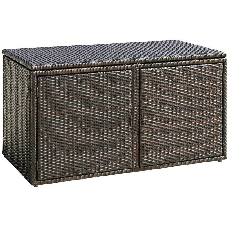 88 Gallon Garden Patio Rattan Storage Container Box - Home Brains And Brawn
