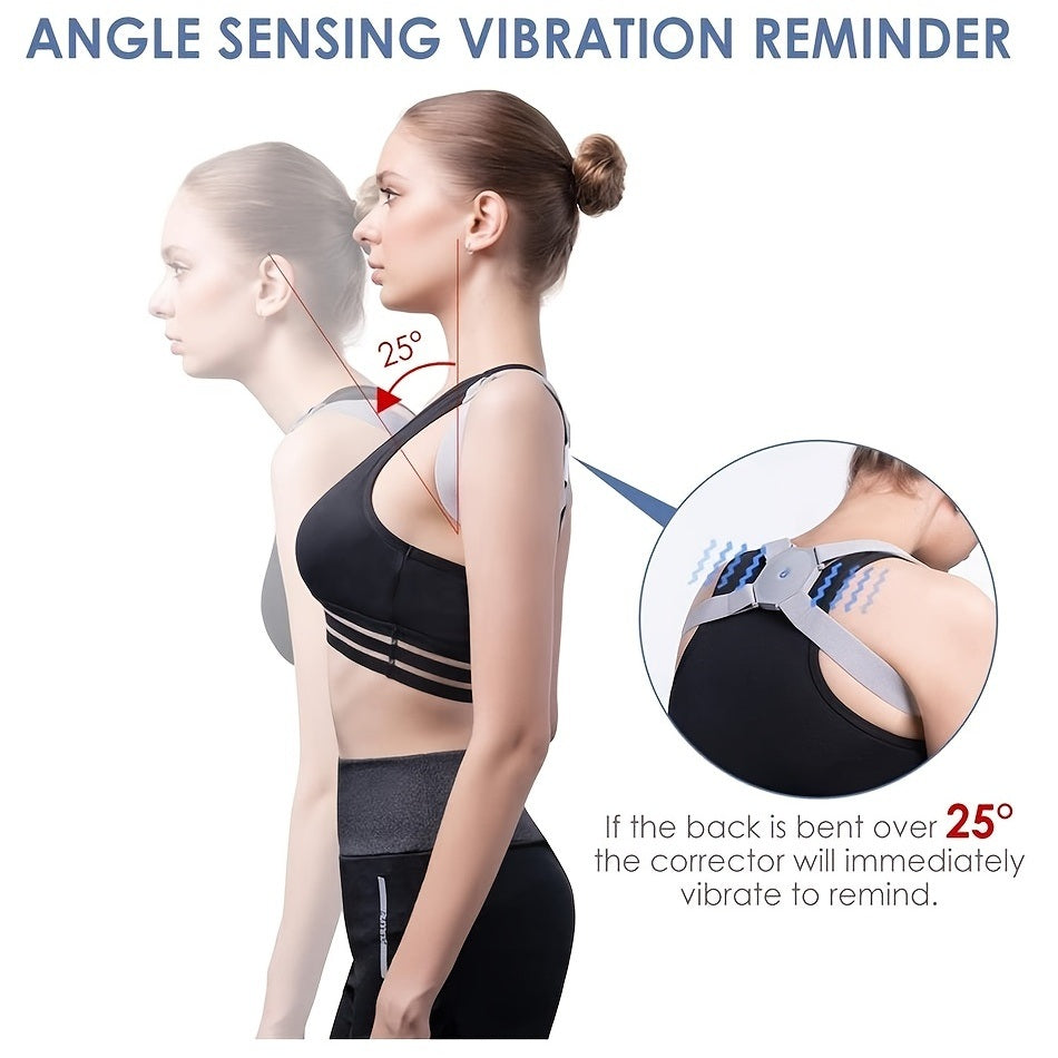 1pc Posture Corrector Hunchback Corrector With Sensor Vibration Reminder For Men And Women - Home Brains And Brawn