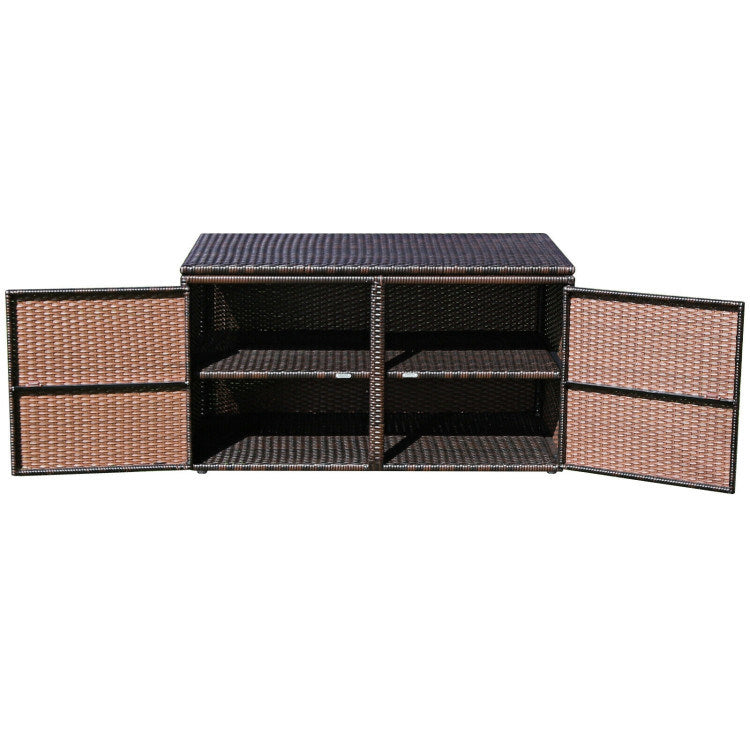 88 Gallon Garden Patio Rattan Storage Container Box - Home Brains And Brawn