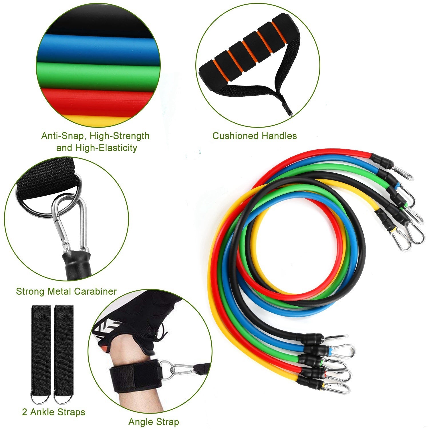 11Pcs Resistance Bands Set - Home Brains And Brawn