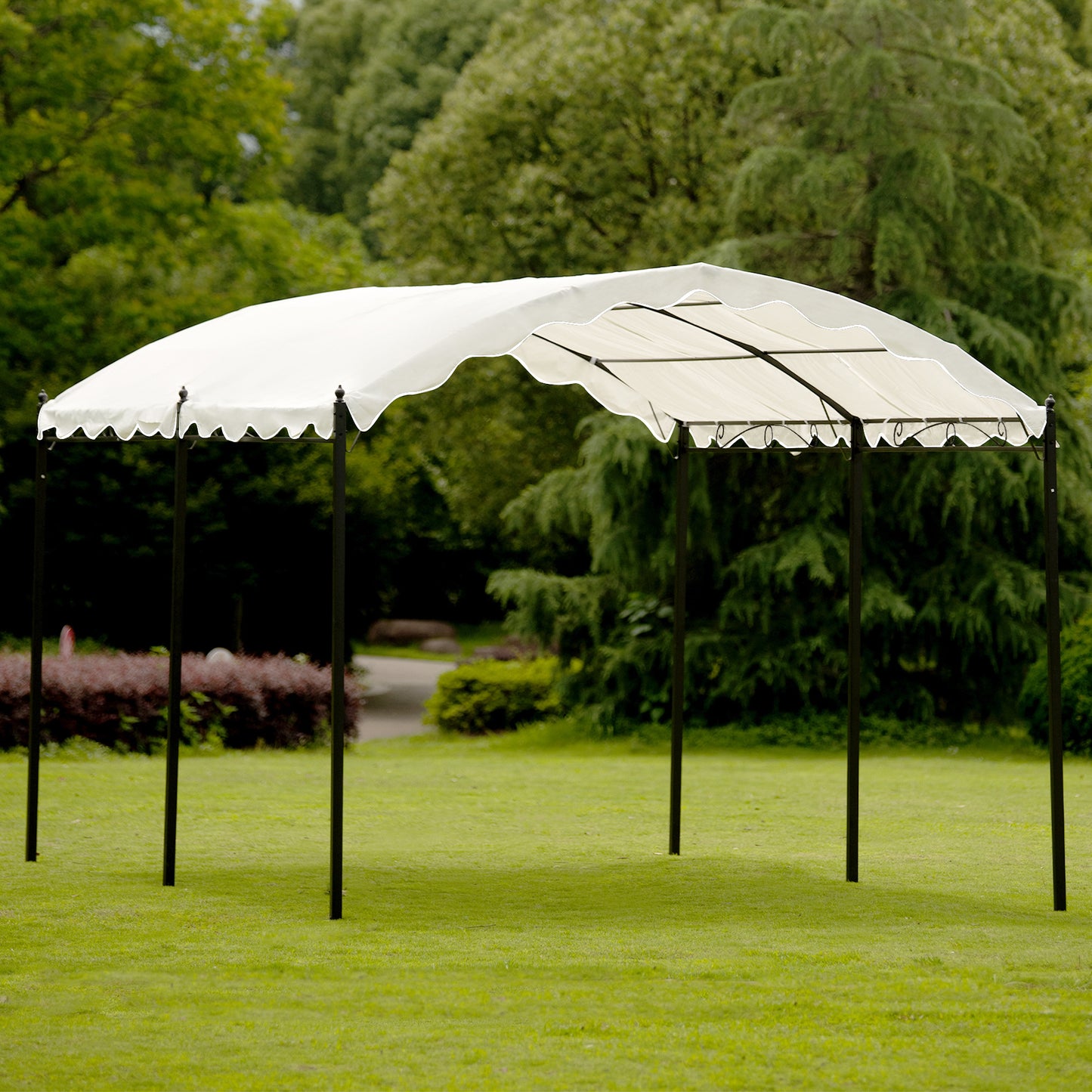 Outdoor Patio 13' ft L. x 10' ft. W. Iron Carport Shelter Garage Tent - Home Brains And Brawn