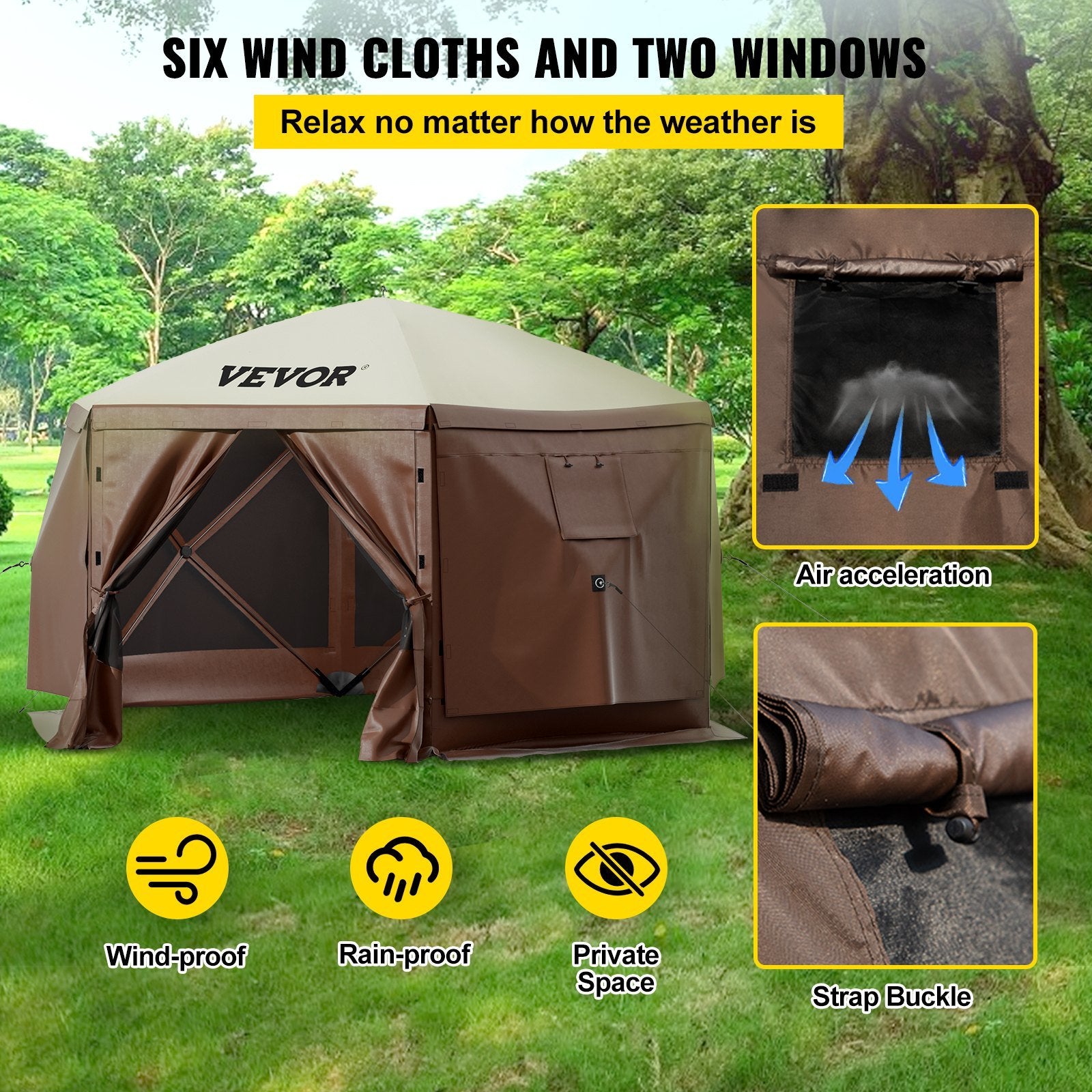 VEVOR Camping Gazebo Screen Tent - Home Brains And Brawn