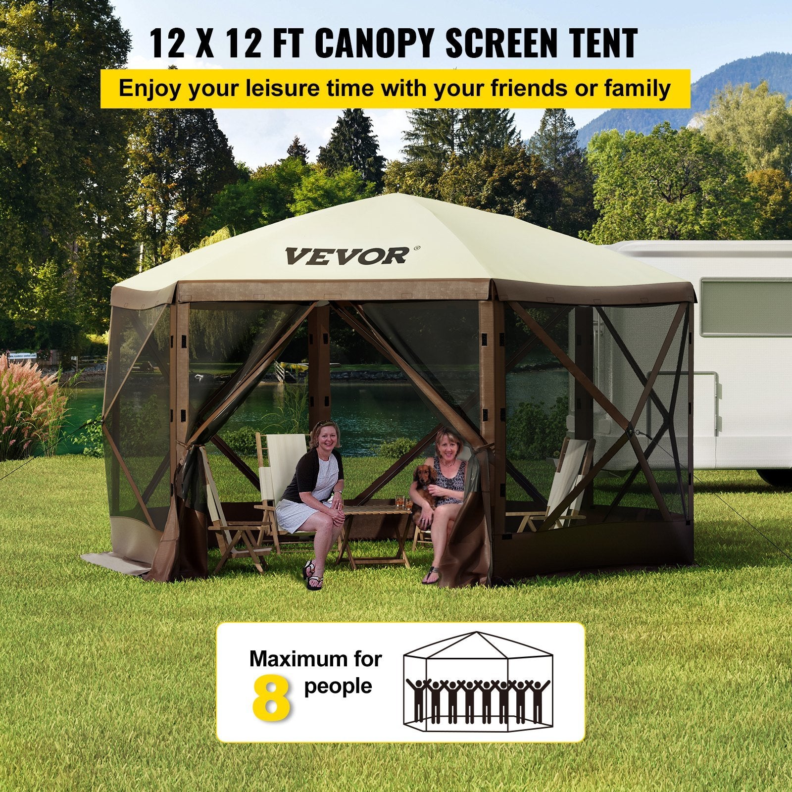 VEVOR Camping Gazebo Screen Tent - Home Brains And Brawn